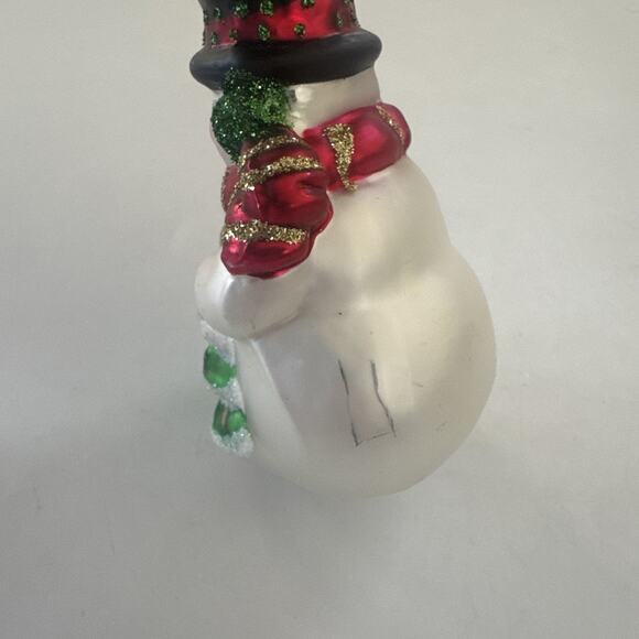 Set of 4 Christmas Ornaments by Greenbrier Santa‎ Snowman Tree Blown Glass - Picture 4 of 13